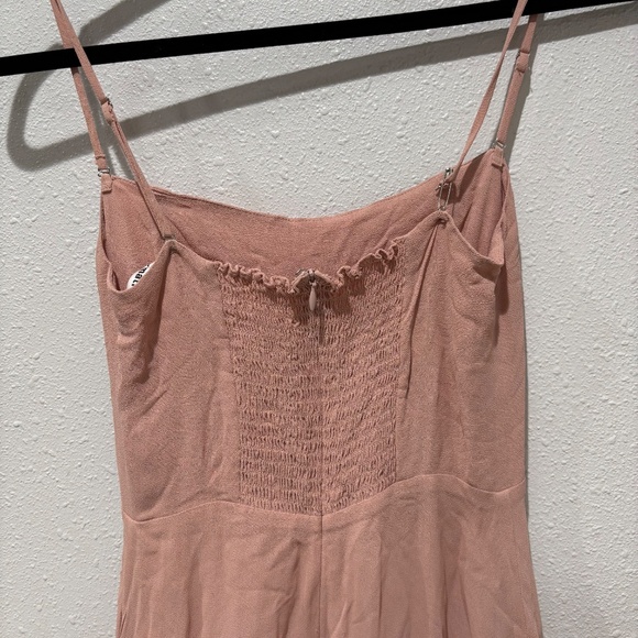 Reformation Dusty Pink Spaghetti Strap Square Neck Midi Dress with Slit - Picture 6 of 8